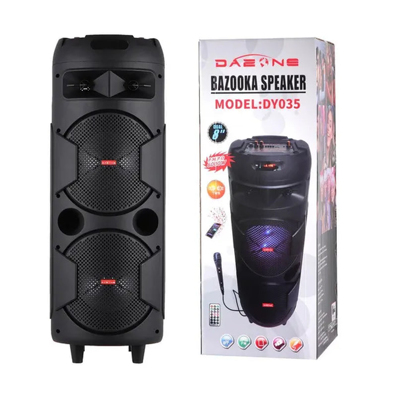 Portable PA Speaker System Outdoor Sound System Stereo Speakers W/ Dual 6.5/8" Woofers