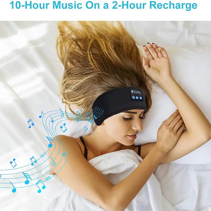 Wireless Bluetooth-Compatible Speaker Headscarf Wireless Music Sleep Headset Sport Headband Builtin Sleep Music Eye Mask Headset