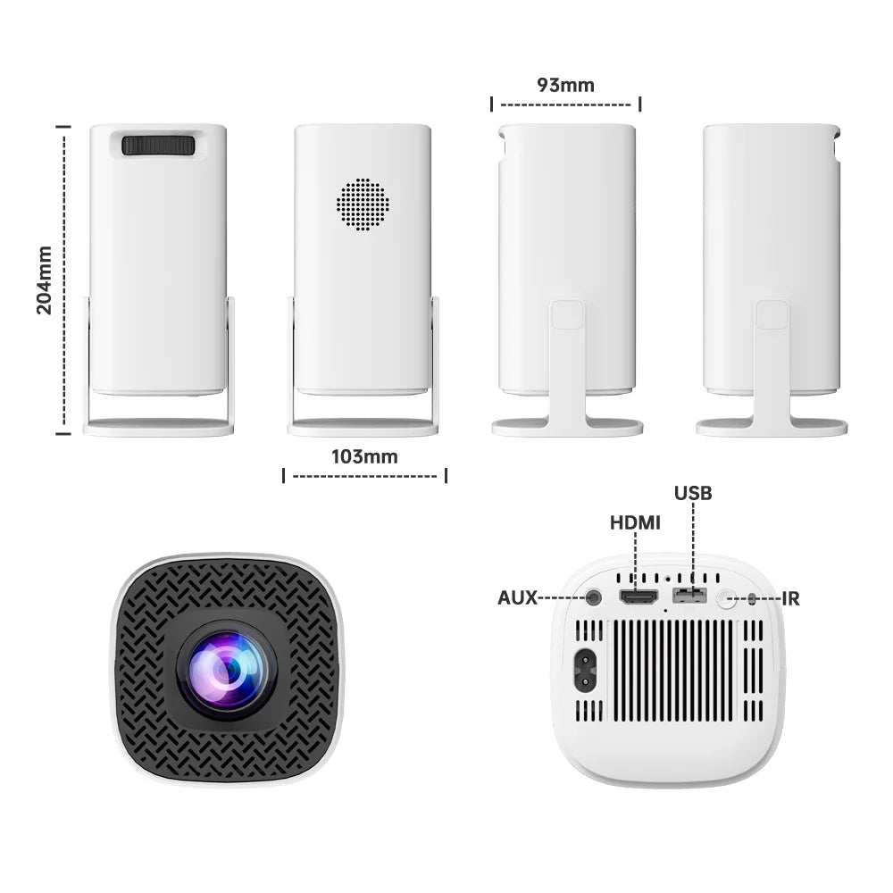 S40 Max Projector 4K HD 1080P Bluetooth Android 11 Proyector with 2 Wireless Game Controllers Built-In 3000 Games