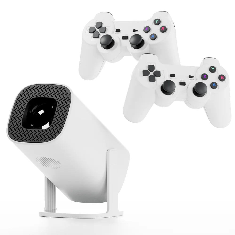S40 Max Projector 4K HD 1080P Bluetooth Android 11 Proyector with 2 Wireless Game Controllers Built-In 3000 Games