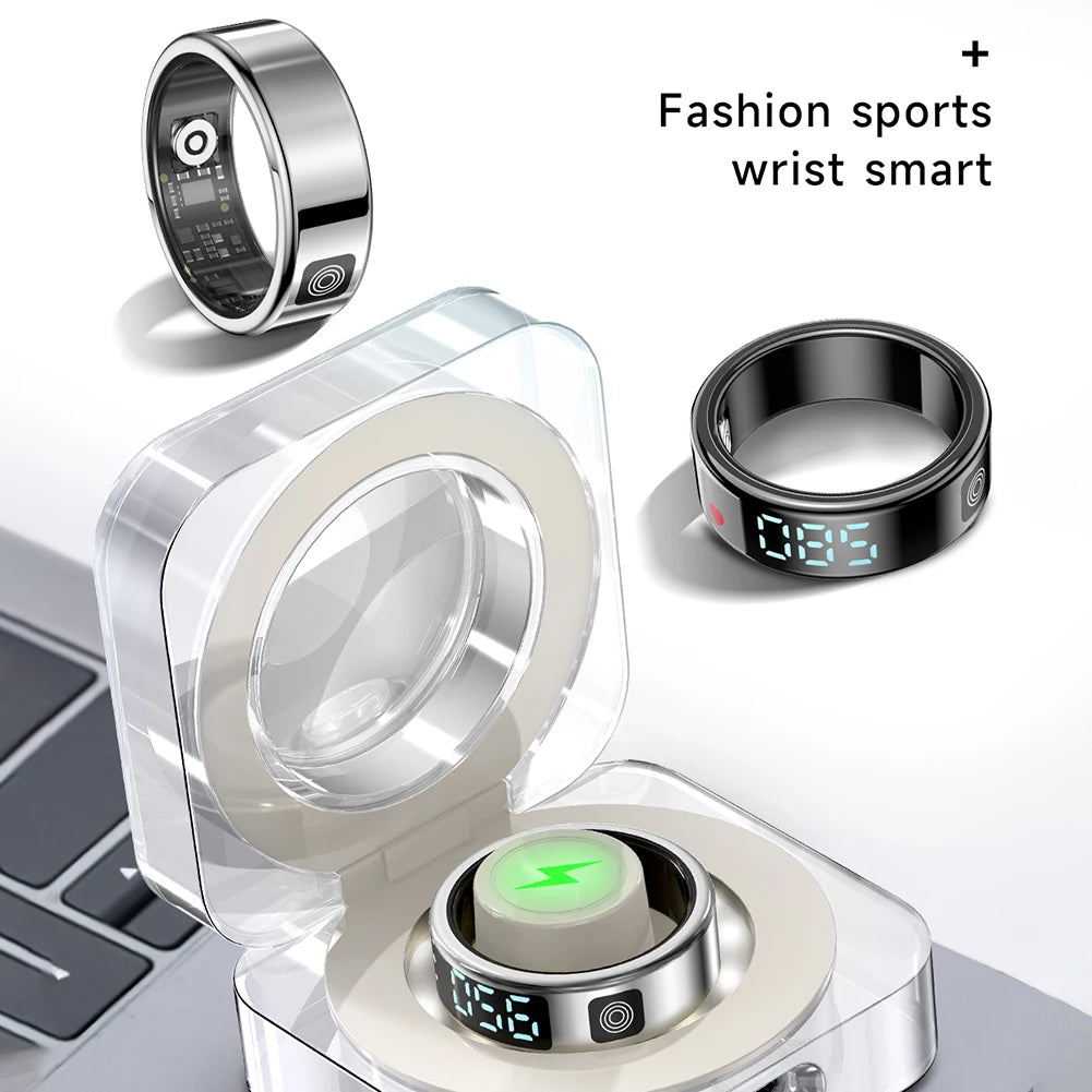 RS08 Smart Ring 5ATM Waterproof Blood Oxygen Sleep Health Monitor Multi-Sport Modes Fitness Rings Bluetooth 5.1 for Ios Android